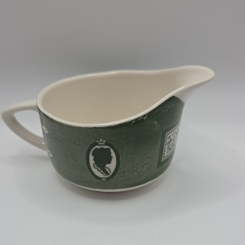 Royal Colonial Green and Cream Ceramic Creamer. Vintage